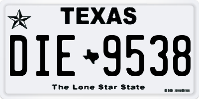 TX license plate DIE9538