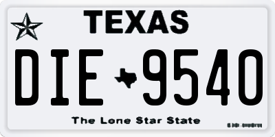 TX license plate DIE9540