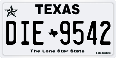 TX license plate DIE9542