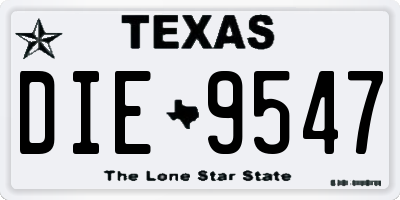 TX license plate DIE9547