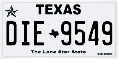 TX license plate DIE9549