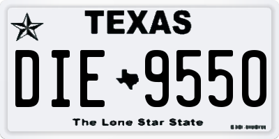 TX license plate DIE9550