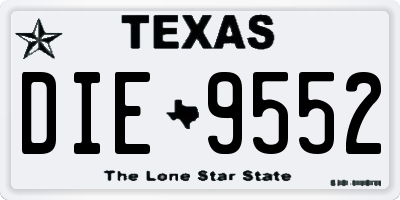 TX license plate DIE9552