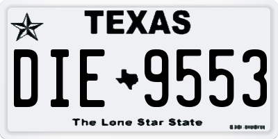 TX license plate DIE9553