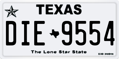 TX license plate DIE9554