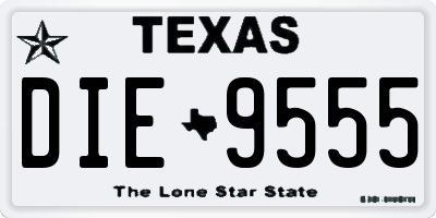 TX license plate DIE9555