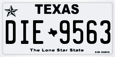TX license plate DIE9563