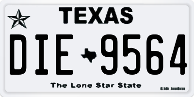 TX license plate DIE9564
