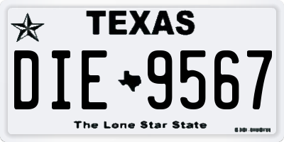 TX license plate DIE9567