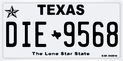 TX license plate DIE9568