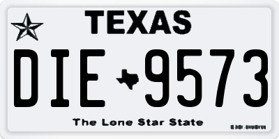 TX license plate DIE9573