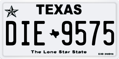 TX license plate DIE9575