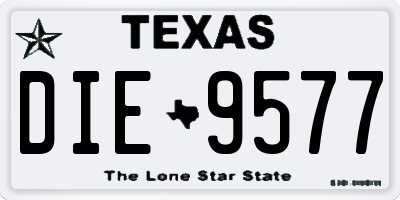 TX license plate DIE9577