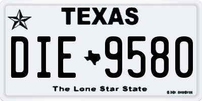 TX license plate DIE9580