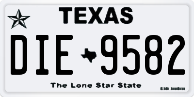TX license plate DIE9582