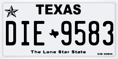 TX license plate DIE9583
