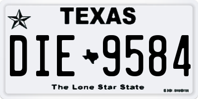 TX license plate DIE9584