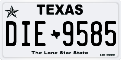 TX license plate DIE9585