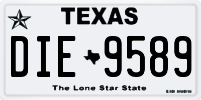 TX license plate DIE9589