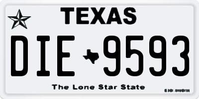 TX license plate DIE9593