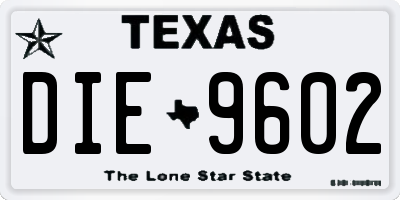 TX license plate DIE9602