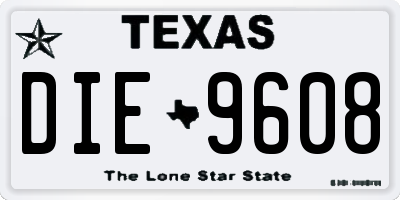 TX license plate DIE9608