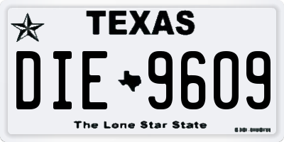 TX license plate DIE9609