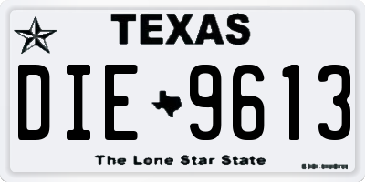 TX license plate DIE9613