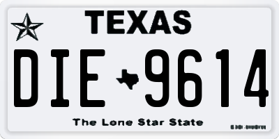 TX license plate DIE9614