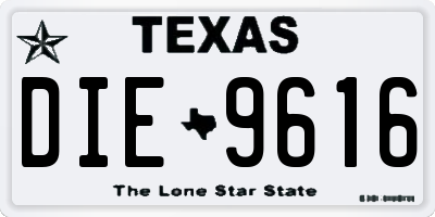 TX license plate DIE9616