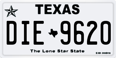 TX license plate DIE9620