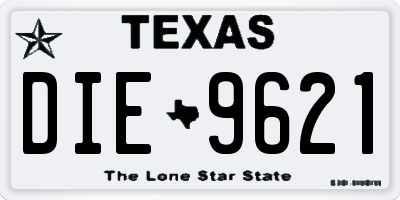 TX license plate DIE9621