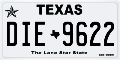 TX license plate DIE9622