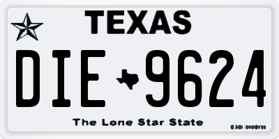 TX license plate DIE9624