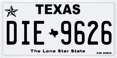TX license plate DIE9626