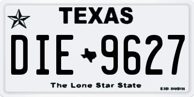 TX license plate DIE9627