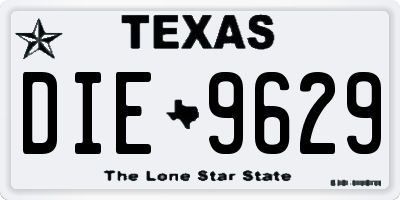 TX license plate DIE9629