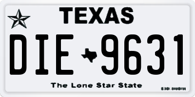 TX license plate DIE9631