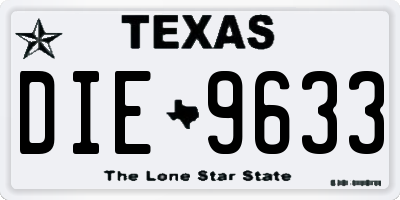 TX license plate DIE9633