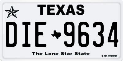 TX license plate DIE9634