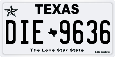 TX license plate DIE9636