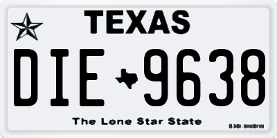 TX license plate DIE9638
