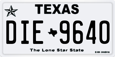 TX license plate DIE9640