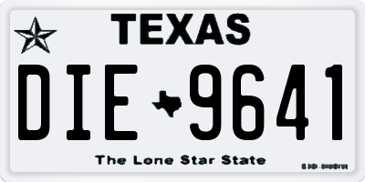 TX license plate DIE9641