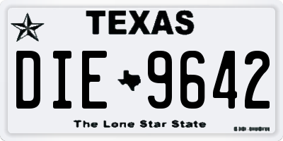 TX license plate DIE9642