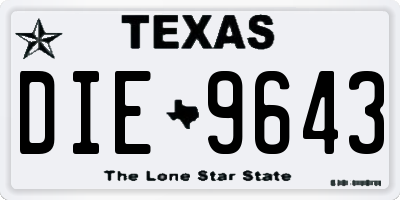 TX license plate DIE9643