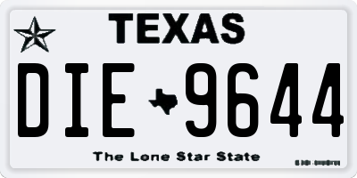 TX license plate DIE9644