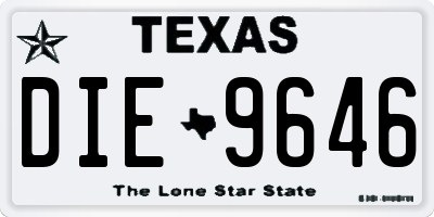 TX license plate DIE9646