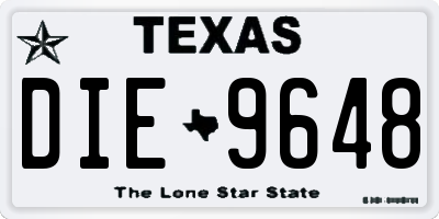 TX license plate DIE9648