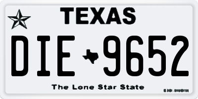 TX license plate DIE9652